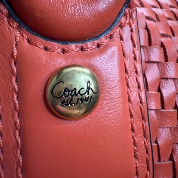 Coach F23048 Kristin woven large bag in burnt orange leather - Picture 5 of 8